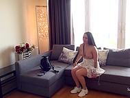 Romanian porn performer invites the adorable brunette with glasses for a photo session 4