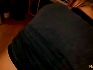 After pussyfuck from behind, the German brunette sucks cock that cums on her face 6