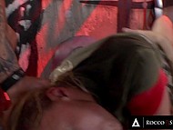 Nervous MILF hoses naked guys down and orgy is the only thing to calm her down 6