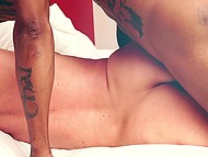 Black lovelace obeys white blonde's whim with pleasure and does it to her to creampie 11