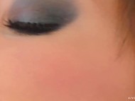 Chick's body shakes in pleasure when she gives private fondling to her own cunt with the help of a blue sex toy 6