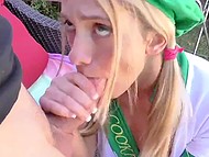 Man doesn't even need to do anything because lecherous blonde gets her muff scored herself 4