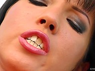 Pussy-drilling by vibrator waits for hussy with tiny boobies in the porn studio courtyard 4