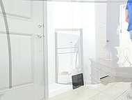 Homeowner shoves dildo in vagina preparing it for subsequent fucking by the handsome mover 4