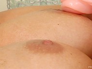 Hungarian MILF with natural hooters Trisha Brill moans from being fucked by the vibrator 8