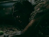 Dirty whore with hairy pussy masturbates with her fingers in an old abandoned house 5