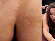 Girl participates in porn casting where man penetrates the back door and cums inside 8
