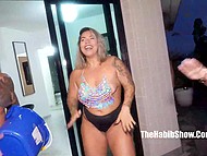 Big titted ladies have fun during party with black men and show their gorgeous asses close-up 4