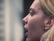 Girl is prepared in advance to tempt guy into fucking so she grabs balls from the doorway 6