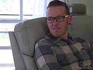 Charming pornstar greedily sucks cock and enjoys fucking by the husband's permission 10