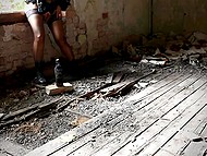 Tender pussy of sexy girl in black requires affection and emo girl finds the suitable place for masturbation 9