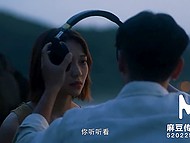 Skinny Asian girl allows cute friend to stay for the night and have sex with her in bed 4
