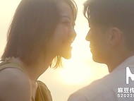 Skinny Asian girl allows cute friend to stay for the night and have sex with her in bed 7