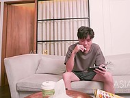 Asian agrees to give blowjob to new neighbor if he doesn't tell anyone how she masturbates 9