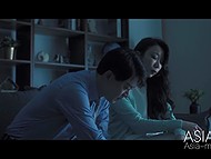 Husband doesn't satisfy oriental girl, so she has to resort to masturbation to porn 10