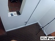 Lesbian pornstar turns on her camera to film herself fucking another XXX whore on the bed 10