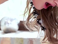 Girl doesn't hide mistress but fucks her in front of husband who penetrates wife after the guest has left 10