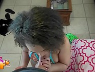 Boy involves naive black whore in dirty sexual games on camera to upload video on web 4