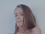 Beautiful gymnast undresses as soon as possible to treat herself to a pleasant finger masturbation 5