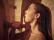 Skinny nymph Alexis Crystal enjoys ardent lovemaking with hung boyfriend in the shower 11