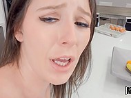 Skilled guy manages to bang roommate's hot GF Charly Summer right in the kitchen 11