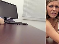 Private casting ends up with hardcore sex and creampie for cute blonde on cam 9