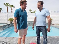 Dirty-minded young whore takes two meaty dicks and enjoys a shower of sticky cum 4