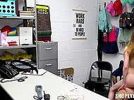 Cute shoplifter agrees to take kinky security guard's dick for not going to the police 8