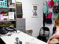 Cute shoplifter agrees to take kinky security guard's dick for not going to the police 9