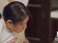 An eventful day ends for beautiful Asian couple with tender lovemaking in the bedroom 4