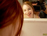 Nerdy slut Tatiana Kush gives blowjob to cameraman and gets rewarded with proper anal pounding 4