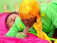 Glamorous Ebony flying attendants please male client with splendid BJ and sex  4