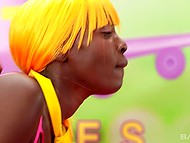 Glamorous Ebony flying attendants please male client with splendid BJ and sex  8