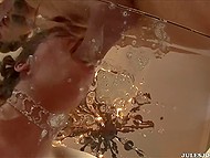 Adorable bitch in black lingerie blows thick cock and squirts with ultimate orgasm 11