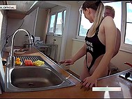 Teen copulates with horny BF all over house in front of cameras installed by voyeur landlord 7