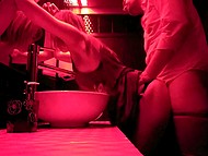 Excited nymph enjoys public sex with boyfriend in doggystyle right in the toilet of a nightclub 5
