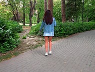 Stud hooks up with black-haired French beauty who even gives him a blowjob in the public park 5