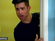Twink shoves dick in another man's ass, so a rough anal threesome is unavoidable 4