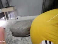 Brunette shemale likes camgirl's body and puts his fuckstick in the trimmed vagina 11