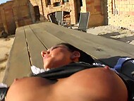 Horny maid gets impaled by cameraman outdoors before they move inside house to have more fun 4