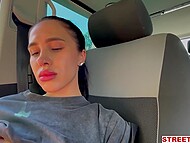 Young sweetie agrees to fuck a stranger guy in his car on the road for giving her a ride 6