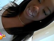 White guy convinces curvy Ebony GF Camille Devine to take part in homemade porn video 4