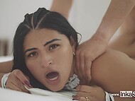 Chubby Latina maid puts on sexy outfit and has unforgettable sex with her excited boss 8