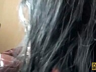 Stacked Ebony housewife in sexy lingerie gets dragged into hardcore sex with impudent white man 10