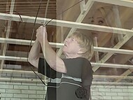 Horny young blonde Ciri Angel satisfies sexual needs with help of repairman's old cock 7
