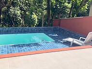 Long-haired amateur cuties blow their boyfriends by the pool and copulate with them in a foursome  10