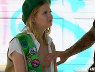 Scouts Coco Lovelock and Haley Spades banged by naughty stepdad while preparing to sell cookies 11