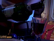 Stunning blonde diva Natalli Di Angelo double penetrated during kinky sex party in the living room 5