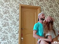 Svelte belle copulates with horny boyfriend in doggystyle during spontaneous sex at home 5