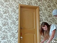 Svelte belle copulates with horny boyfriend in doggystyle during spontaneous sex at home 8